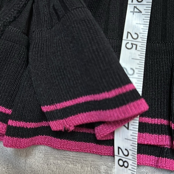 Exclusively Missook Fine Sheer Knit Ribbed OpenCardigan Magenta Ruffle Trim Flaw - Picture 11 of 11